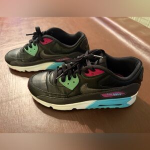 Nike Sneakers - Black, Pink, and Teal Accents